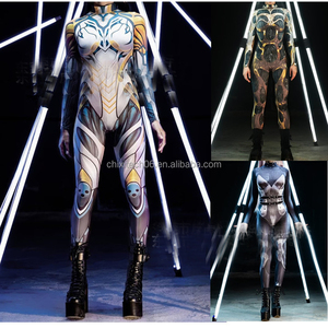 Combinaison de cosplay imprimée numériquement en 3D pour Halloween 2026 - Tenue moulante à manches longues pour <span class=keywords><strong>femme</strong></span> - Product Image 5