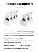 Batterie externe portable à charge rapide 22,5 W 20000 mAh avec support magnétique pour ordinateur portable, téléphone portable