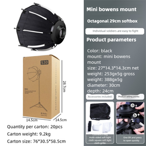 29cm Mini Speedlite Portable Octogone Parapluie Softbox Grille En Nid D'abeille Extérieure <span class=keywords><strong>Flash</strong></span> SoftBox pour Godox <span class=keywords><strong>Yongnuo</strong></span> Ulanzi Nanlite - Product Image 6