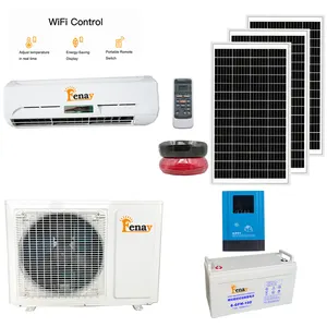 100% DC48V 9000btu off grid solar air conditioner 100% solar use battery at night