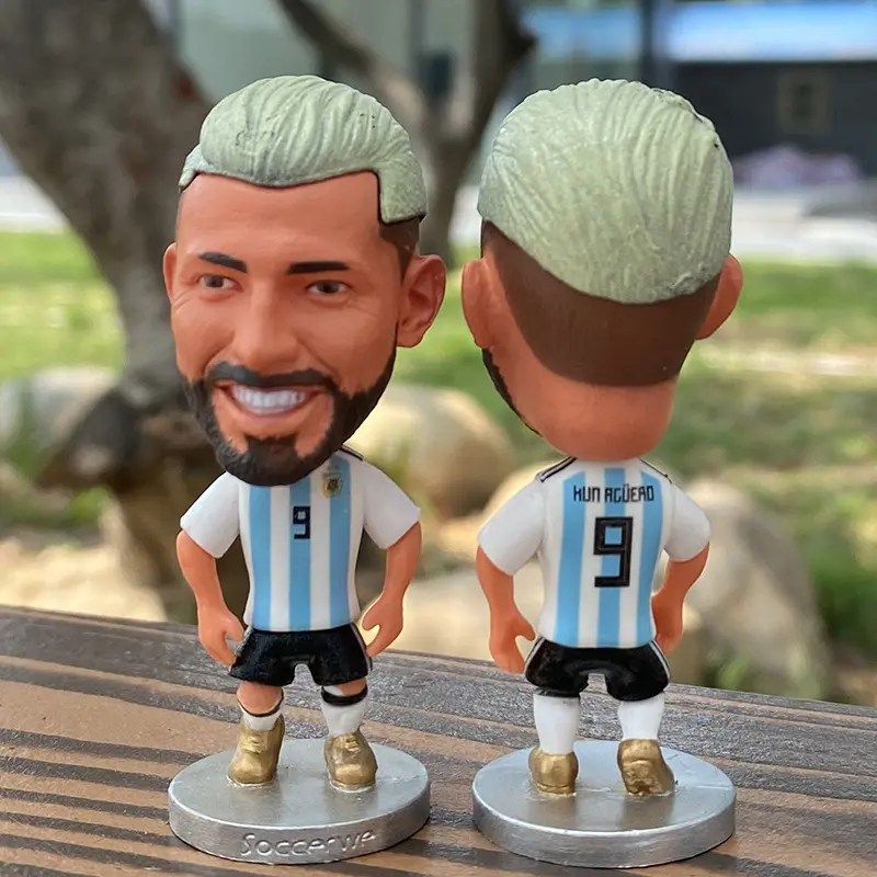 Grosir mainan PVC plastik figur pemain sepak bola kustom pemain sepak bola 3D figur Aksi