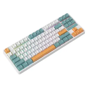 Teclado gamer 3-Mode 87 keys Mechanical Keyboard with Wireless Knob Gasket mount mechanical keyboard hotswap