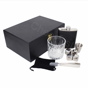 Đáng Yêu 7 Oz Sang Trọng Màu Đen Thép Không Gỉ Hip Flask Với Whiskey Đá & Thủy Tinh Bộ Quà Tặng-Sinh Thái Thân Thiện Với Chill Pha loãng Tái Sử Dụng - Product Image 6