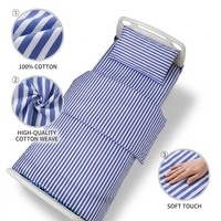 Literie douce et respirante en coton à rayures multicolores, drap lavable à usage hospitalier, taie d'oreiller, ensembles de housse de couette