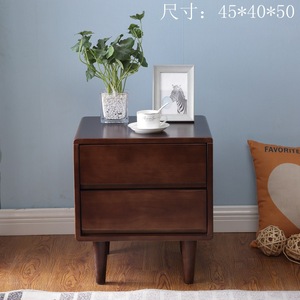 Table de chevet nordique en bois massif avec rangement pour ensemble de meubles de chambre - Product Image 5