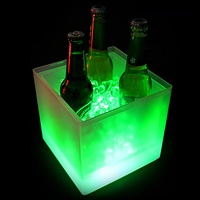 Multi Colors LED Light Seau à glace Vin Champagne Seau à boisson Bière Glacière Bar Party Double Wall 3.5L