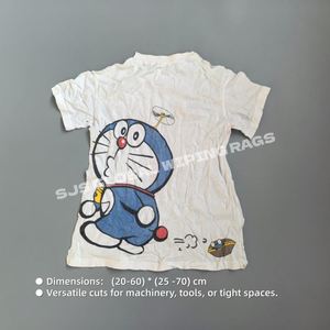 Trapos de Algodón Blanco de Alta Absorción de Agua y Aceite con Logotipo Impreso, Trapos Industriales Tipo Camiseta para Limpieza - Product Image 3