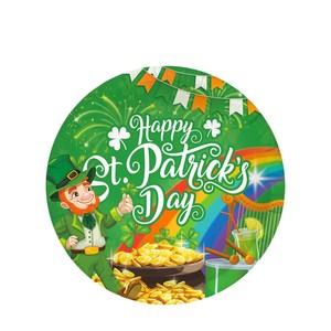 Fournitures pour la fête de la Saint-Patrick, 60-80 pièces, ensemble de vaisselle jetable, décorations en plastique rondes en papier pour la célébration - Product Image 3