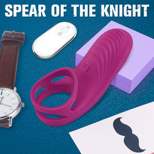 Anneau vibrant double en silicone pour pénis, vibromasseur pour hommes - Product Image 5