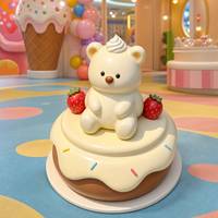 Sculpture en résine d'un petit ours mignon, modèle artisanal pour la décoration de la maison pour Thanksgiving