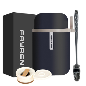 Conteneurs alimentaires étanches à large bouche avec cuillère Fiole <span class=keywords><strong>alimentaire</strong></span> sous vide isolée en acier inoxydable <span class=keywords><strong>Thermos</strong></span> <span class=keywords><strong>pour</strong></span> aliments chauds - Product Image 1