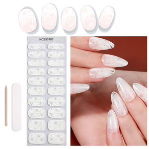 شرائط طلاء الأظافر الجل شبه المعالجة بالأشعة فوق البنفسجية بجودة الصالونات، سهلة التطبيق والإزالة، بلون وردي متدرج، ملصقات طلاء الأظافر الجل - Product Image 5