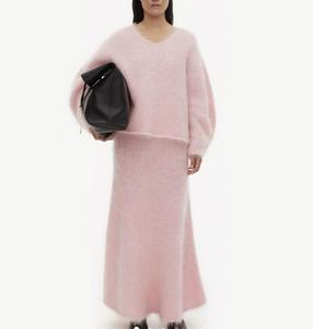 <span class=keywords><strong>Ensemble</strong></span> robe <span class=keywords><strong>et</strong></span> <span class=keywords><strong>jupe</strong></span> <span class=keywords><strong>en</strong></span> <span class=keywords><strong>laine</strong></span> d'alpaga, coton <span class=keywords><strong>et</strong></span> angora tricotés sur mesure pour femmes, collection 2026, <span class=keywords><strong>pull</strong></span> <span class=keywords><strong>en</strong></span> mohair duveteux surdimensionné - Product Image 3