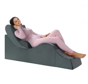 다기능 인체 공학적 포지셔닝 폼 요가 라운지 의자 베개 요추 지원 베개 용 조정 가능한 안락 의자 독서 의자