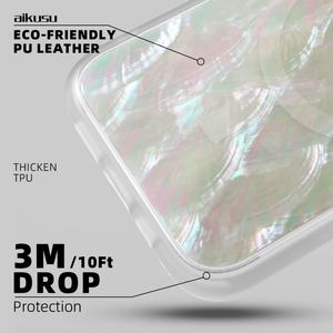 Coques de téléphone transparentes anti-impact 3M en TPU mat, coque de téléphone magnétique en nacre naturelle pour iPhone 16 15 14 13 Pro Max - Product Image 5