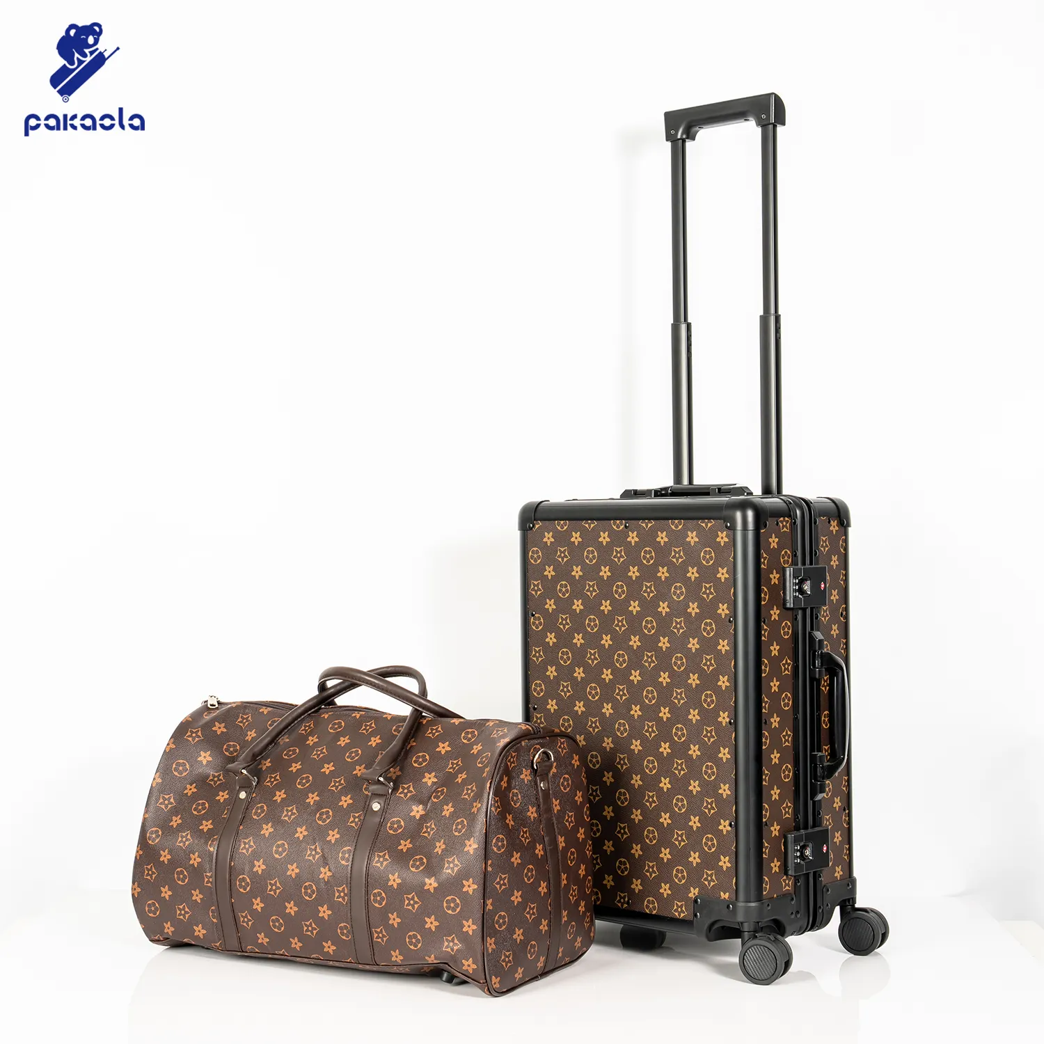 HongYue custom high quality luxury durable suitcase genuine leather trolley bag waterproof luggage