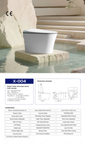 <span class=keywords><strong>Toilette</strong></span> intelligente haut de gamme au design futuriste, CE, <span class=keywords><strong>chasse</strong></span> <span class=keywords><strong>d</strong></span>'<span class=keywords><strong>eau</strong></span> à double alimentation, sans pression <span class=keywords><strong>d</strong></span>'<span class=keywords><strong>eau</strong></span> et aromathérapie Basic X-004 - Product Image 5