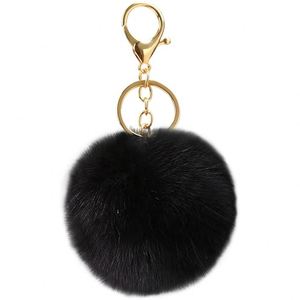 Faux <b>Rabbit</b> Fur Ball Pom Pom Keychain Soft Artificial <b>Rabbit</b> Fur Plush Fluffy Ball Key Ring with Shiny Crystal for Women - Product Image 1