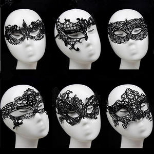 Lady's Black Lace Hohl gesicht Sexy venezia nische Maskerade Ball Halloween Party Kostüm Kostüm Augen Requisiten Made Metal PVC <span class=keywords><strong>Prom</strong></span> - Product Image 3