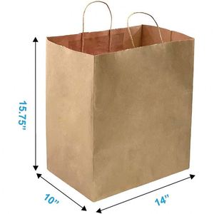 Large Ultra Wide Kraft Paper <b>Bags</b> with Twisted Handle Perfect for Restaurant Takeouts Parties Baby Shower Shopping Paper <b>Bags</b> - Product Image 2