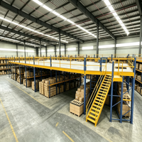 Étagère de mezzanine HONGXIN robuste en acier laminé à froid, sans boulons, avec revêtement en poudre, résistante à la corrosion, réglable et personnalisable