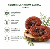 Poudre d'extrait de champignon Reishi pur en vrac, Ganoderma Lucidum, polysaccharide hydrosoluble 20:1 50:1, qualité supplémentaire