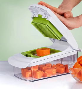 Hachoir à légumes manuel compatible lave-vaisselle - Lame en acier inoxydable, hachoir à légumes multifonction avec récipient - Product Image 3