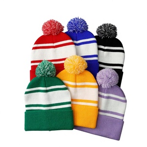 Nouveau <span class=keywords><strong>bonnet</strong></span> tricoté en acrylique pour <span class=keywords><strong>femme</strong></span>, jacquard rayé, ajustable, <span class=keywords><strong>ample</strong></span>, polyvalent, couvrant les oreilles, chaud pour l'hiver, transfrontalier - Product Image 1