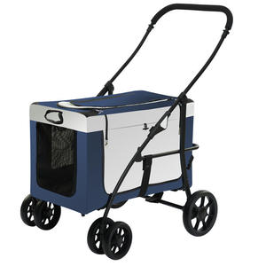 High Quality Luxury 4-Wheel Pet <b>Stroller</b> for Two <b>Dogs</b>/Cats Cheap Luxury Oxford Material Transparent Fashion Style Portable - Product Image 2