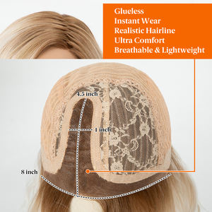 Pelucas Frontales Pre-Cortadas sin Pegamento al por Mayor, Pelucas Premium Futura de <span class=keywords><strong>Cabello</strong></span> Kanekalon Sintético, Pelucas de Monofilamento con Encaje Mono para Mujer - Product Image 4