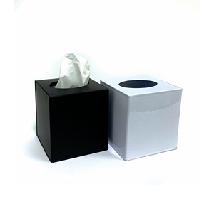 Boîte à mouchoirs en laque de luxe avec surface lisse et brillante, design contemporain, élégant porte-mouchoirs pour la décoration de la maison et l'affichage au bureau - Product Image 1