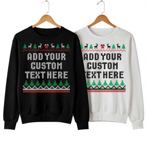 Sweat-shirt de Noël personnalisé avec logo, unisexe, texte de fête imprimé, pull à col rond graphique personnalisé pour femmes - Product Image 3
