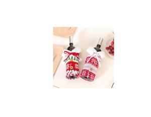Funda para Botella de Vino Navideña, Suéter Tejido Navideño para Botella de Vino Tinto, Juego de Fundas para Botella de Cerveza con Diseño de Árbol de Navidad y Copo de Nieve - Product Image 5