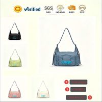 Bolso de Hombro Multibolsillos, Manos Libres, Correa Única, Ligero, Compacto, de Nailon con Cierre, Resistente al Agua, para Mujer