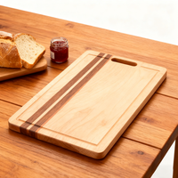 Planche à découper en bois d'érable dur avec support pour planche en bois de charcuterie de cuisine avec rainure profonde