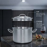 Ensemble de 3 ustensiles de cuisson antiadhésifs de luxe moderne avec couvercles en verre, en acier inoxydable, design nid d'abeille, résistant au four, casseroles et poêles