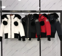 Veste d'hiver pour femme style couple avec col en fourrure de renard, veste bomber