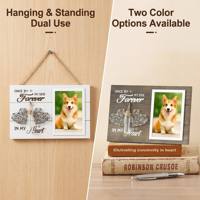 Cadre photo commémoratif moderne fait main et écologique pour animaux de compagnie, plaque en bois avec bouteille en verre et cœur en fil métallique 3D, cadeau de condoléances pour la perte d'un chien ou d'un chat