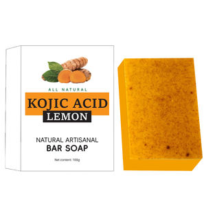 Savon Solide Corps au Curcuma et Citron en Granules, Gommage à l'Acide Tartarique, Acide Kojique Noir pour Peaux Sensibles, Élimination des Taches Brunes et Blanchiment (Usage Hôtelier) - Product Image 1