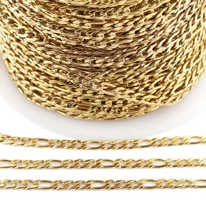 Rouleau de chaîne NK en acier inoxydable 1:3 pour la fabrication de bijoux, vente en gros de chaînes au mètre, fabrication de colliers et de bracelets