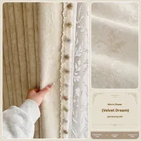 Rideaux occultants personnalisés en chenille jacquard floral marocain, style français haut de gamme pour chambre et salon