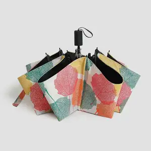 Motif personnalisé 210T L'impact Tissu 8K Fibre Progressive D'os En Caoutchouc Poignée Manuelle à Trois Parapluies// - Product Image 1