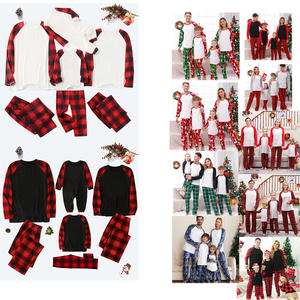 Pijamas de Navidad en Blanco de Poliéster para Sublimación 2024 a Cuadros para Niños Mameluco Personalizado para Bebé Conjunto de Pjs Familiares Navideños - Product Image 2