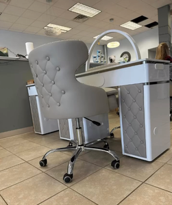 <span class=keywords><strong>Mesa</strong></span> de Manicura Moderna Blanca Individual con Superficie de Mármol y Aspiradora <span class=keywords><strong>para</strong></span> el Cuidado de las <span class=keywords><strong>Uñas</strong></span> y Salón de Pedicura - Product Image 3