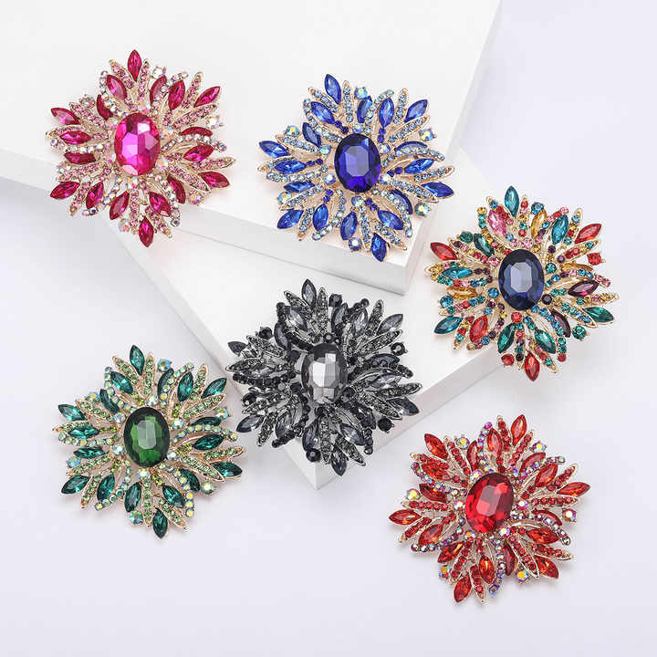 Shop Our Luxury Big Retro Brooch Pins with Crystal Rhinestones