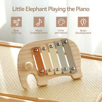 Hot Selling Unisex Montessori Wood Teddy Bear Music Toy 5 7 Years Eco-friendly Early Learning Piano Percussion Instrument for