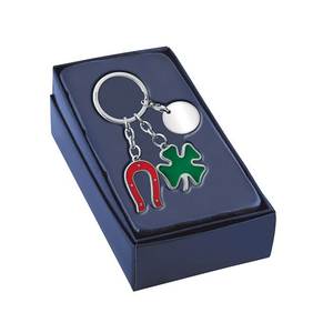 Porte-clés promotionnel et mousqueton durable en forme de trèfle à quatre feuilles et fer à cheval, pour utilisation comme mousqueton - Product Image 2