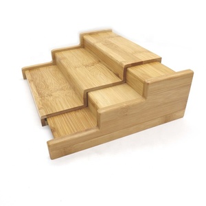 Portaspezie a 3 Ripiani, Organizzatore a Gradini, Larghezza Espandibile, in Bambù per Cucina, Scaffale Pieghevole per <span class=keywords><strong>Casa</strong></span> 22cm - 38cm - Product Image 6