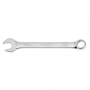 Clé combinée à double extrémité de qualité industrielle Fervi, 11/16 pouces, acier au chrome-vanadium, chromée, polie miroir - Product Image 2