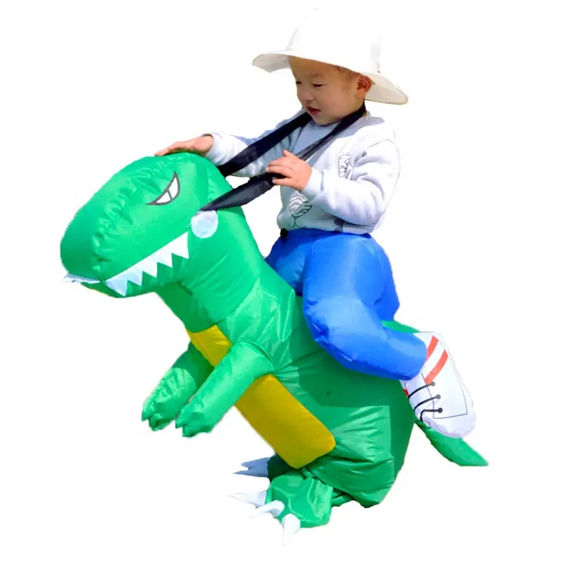 Kostum Dinosaurus Tiup untuk Anak, Kostum Halloween Dino Laki-laki dan Perempuan